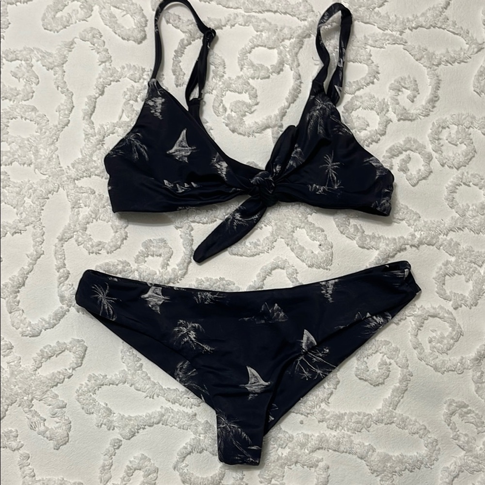 Black Printed Bikini Set